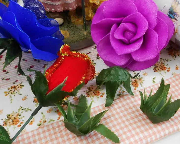 DIY rose material/rose bases, artificial leaves for nylon stocking ...
