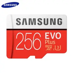 Карта памяти Samsung 64 Гб U3 максимальное значение Скорость 100 МБ/с. Class 10 UHS-I EVO PLUS Micro SD карты 128 ГБ 256 ГБ 512 U3 флеш-карта памяти TF микро SD