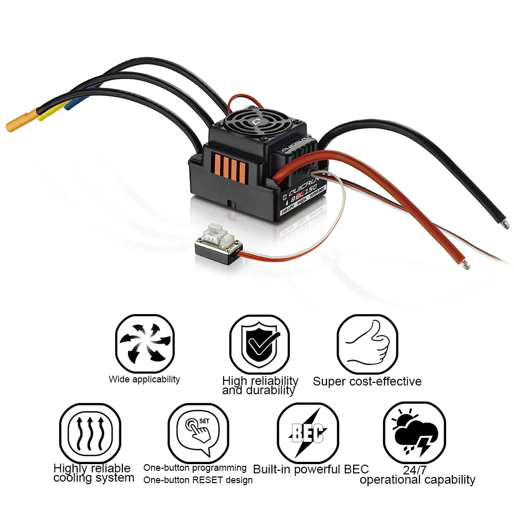 Hobbywing QuicRun 1:8 бесщеточный водонепроницаемый 150A ESC RC автомобиль бездорожье # WP