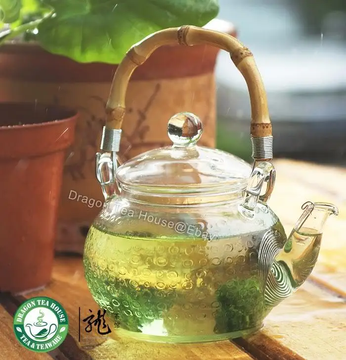 Прозрачный стеклянный чайник с бамбуковой ручкой 600 мл FH 716MNTS|teapot bamboo handle|teapot