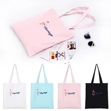 YILE молния хлопок холст сумка Экологичная для шоппинга с ручкой вышитый Фламинго YF03