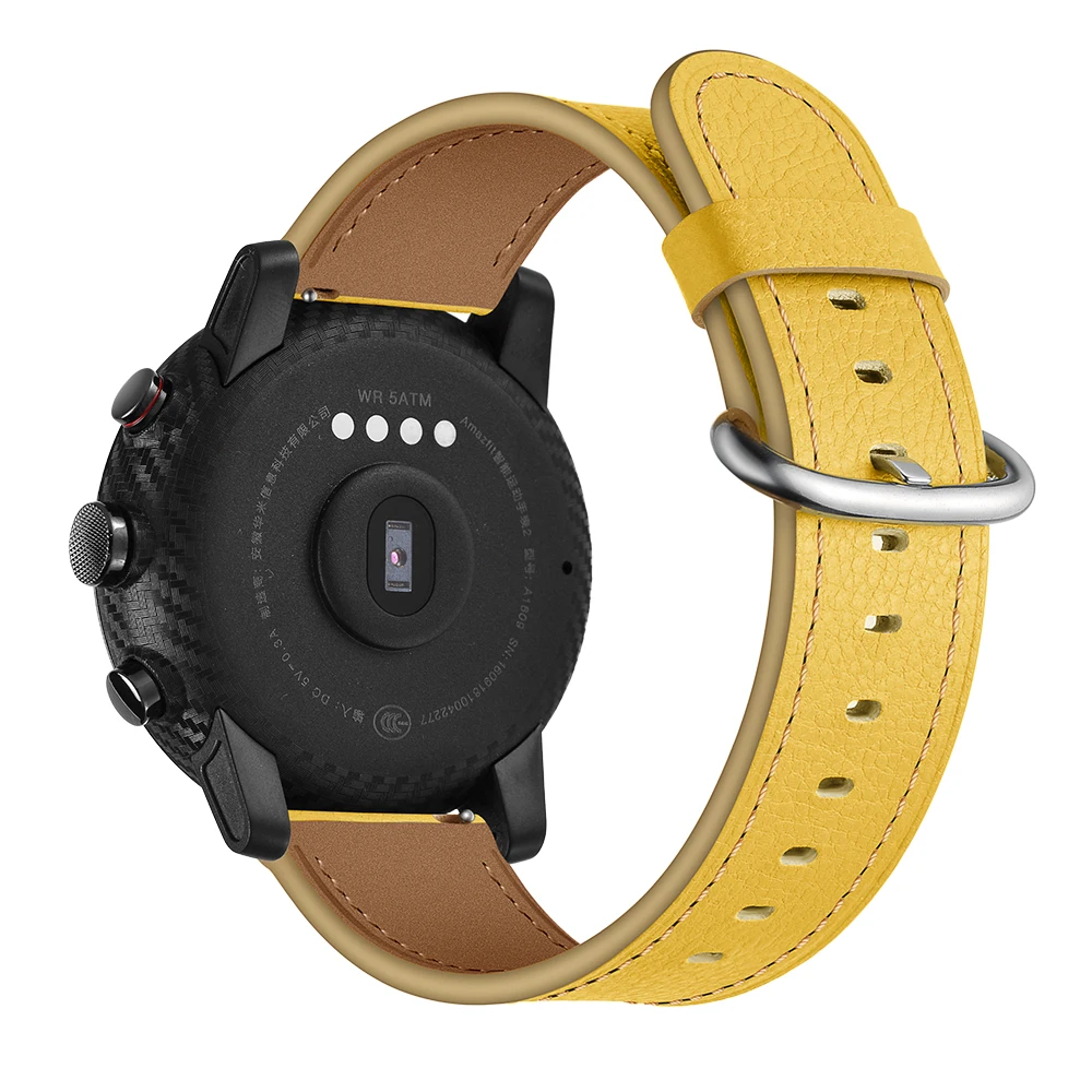 Ремешок для часов Xiaomi Huami Amazfit 2 Stratos pace оригинальный браслет из натуральной кожи