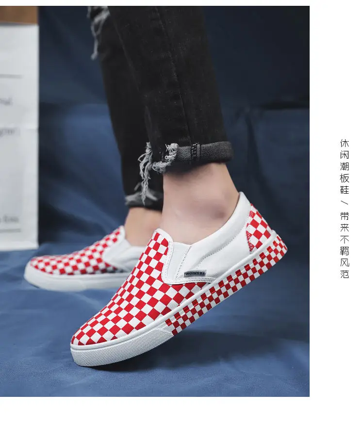 Летняя мужская парусиновая обувь в Корейском стиле; трендовая обувь для езды на велосипеде; сетчатая дикая обувь; Мужская дышащая повседневная обувь для студентов - Цвет: Красный