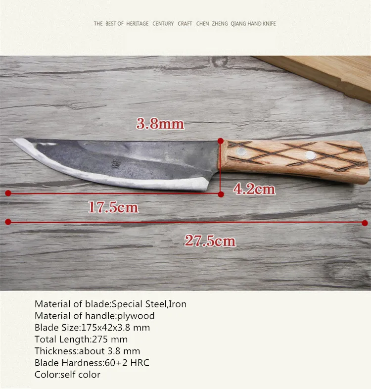 522 Чэнь семейный традиционный ручной работы профессиональный нож для мясника Убойный дом для уничтожения овец свиней скот инструмент для обвалки мяса ножи