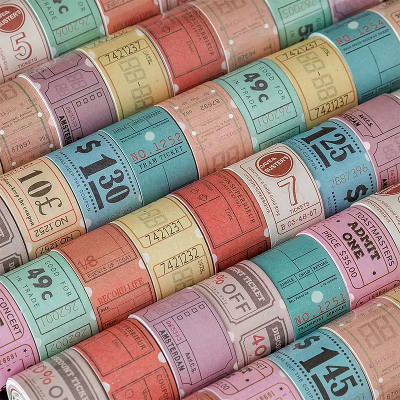 

30cm*5m Vintage Travel Tickets washi tape set DIY decoration scrapbooking masking tape adhesive tape label sticker stationery