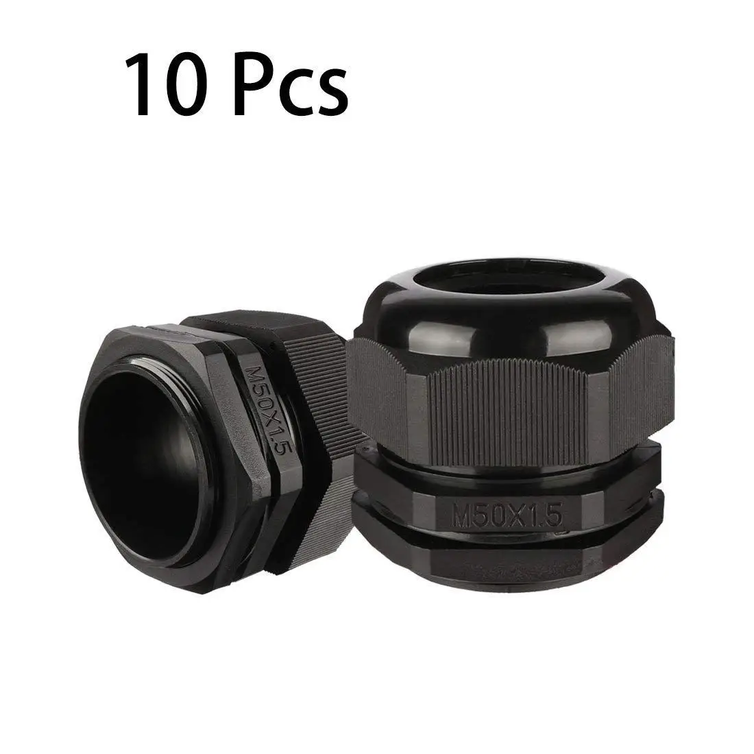 

10Pcs M50 Waterproof IP68 Nylon Cable Gland Joint Adjustable Locknut for 32mm-38mm Dia Cable Wire Cable Gland for junction boxes