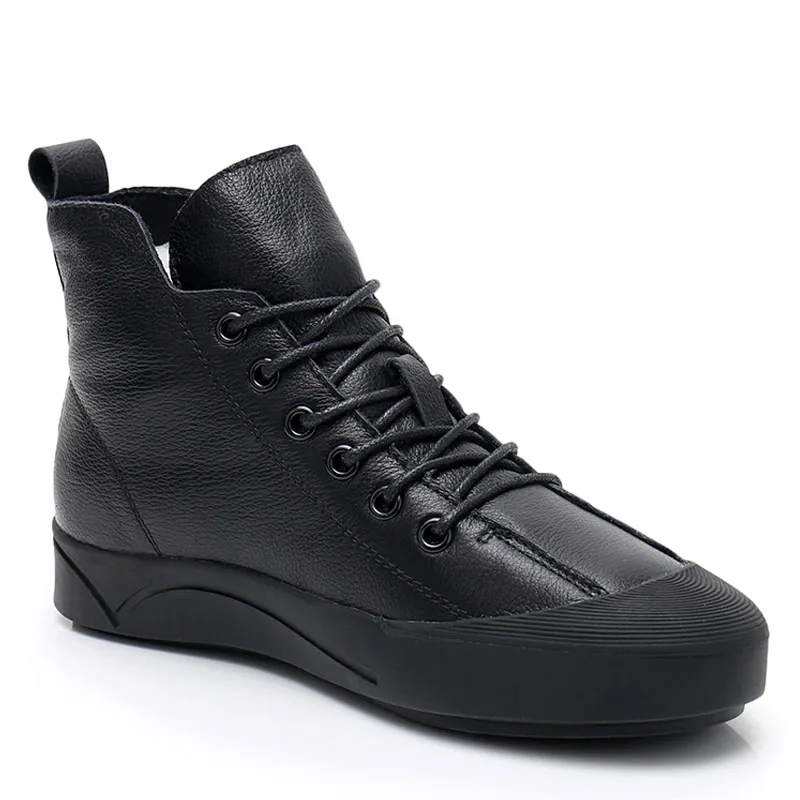 Najtaniej DRKANOL nowe jesienne buty damskie zimowe 2019 miękkie oryginalne krowy skórzane zasznurować płaskie botki dla kobiet krótkie pluszowe ciepłe buty