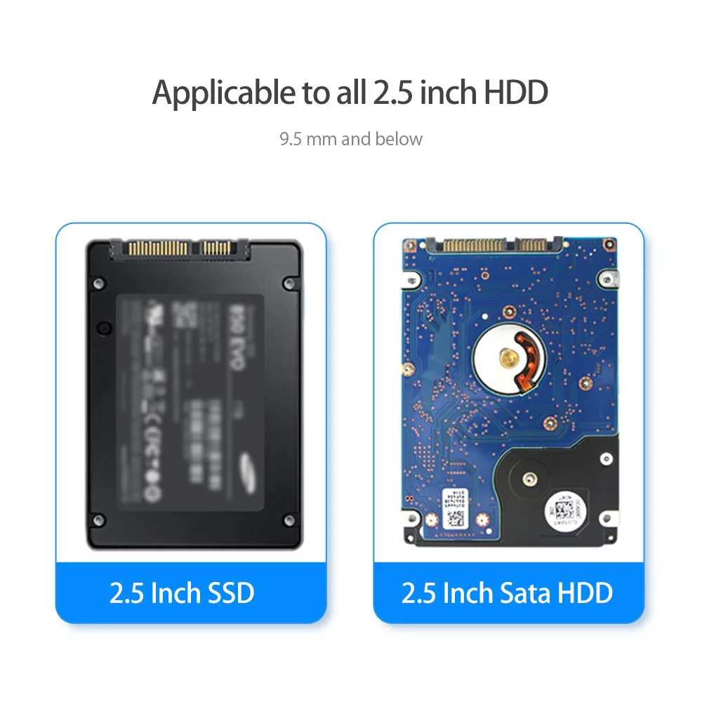 ORICO 2139U3-CR USB 3,0 внешний жесткий диск Корпус SSD чехол для 2,5 дюйма SATA HDD SSD Поддержка UASP SATA 2 ТБ жесткий диск корпус