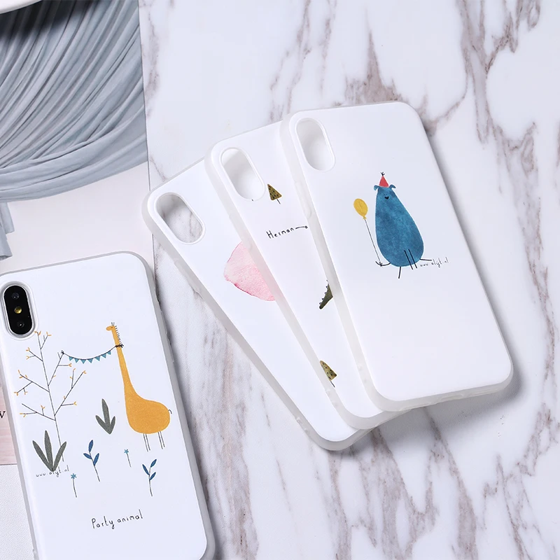 TOMOCOMO Cartoon Animals Art Phone Case For Apple Iphone 7plus 7 6plus 6s 8 plus X 5s tpu Soft XS Max TPU Cover protective case