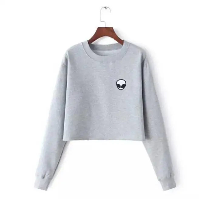 

Aliens Printing O-neck Sweatshirts Women