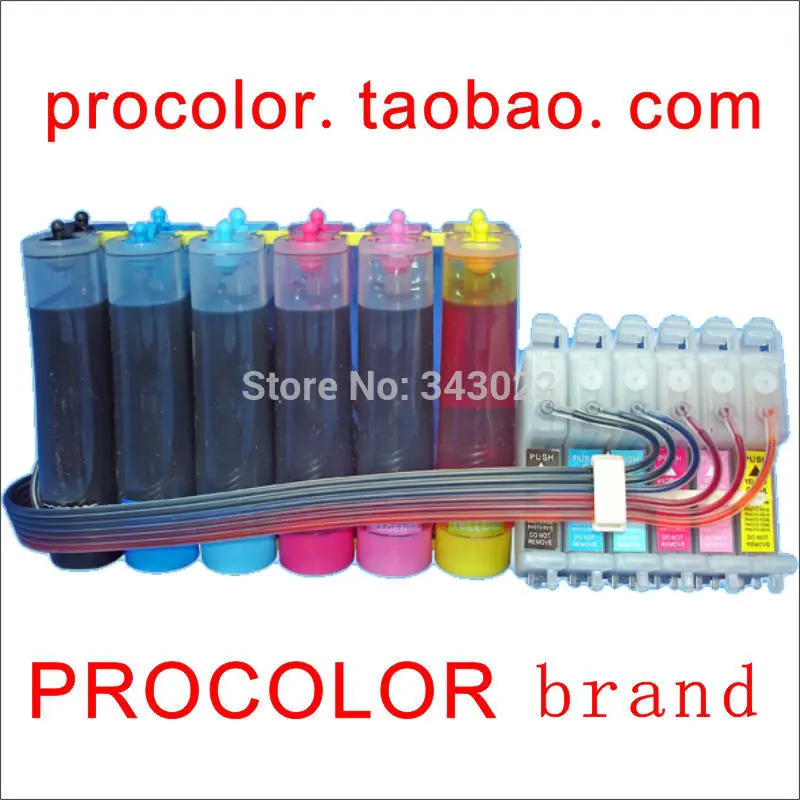 PROCOLOR T0491 с дуговыми чипами (не вытаскивать) для epson CISS R210 R210TRN R230 R230TN R310 R350 R350TN RX510 RX630