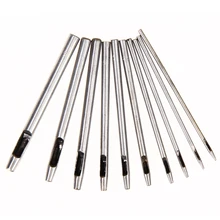 10 шт. инструменты для кожевенного ремесла, набор дырокол, набор дырокол, дырокол, ремень, 0,5 мм-5 мм, ручной инструмент