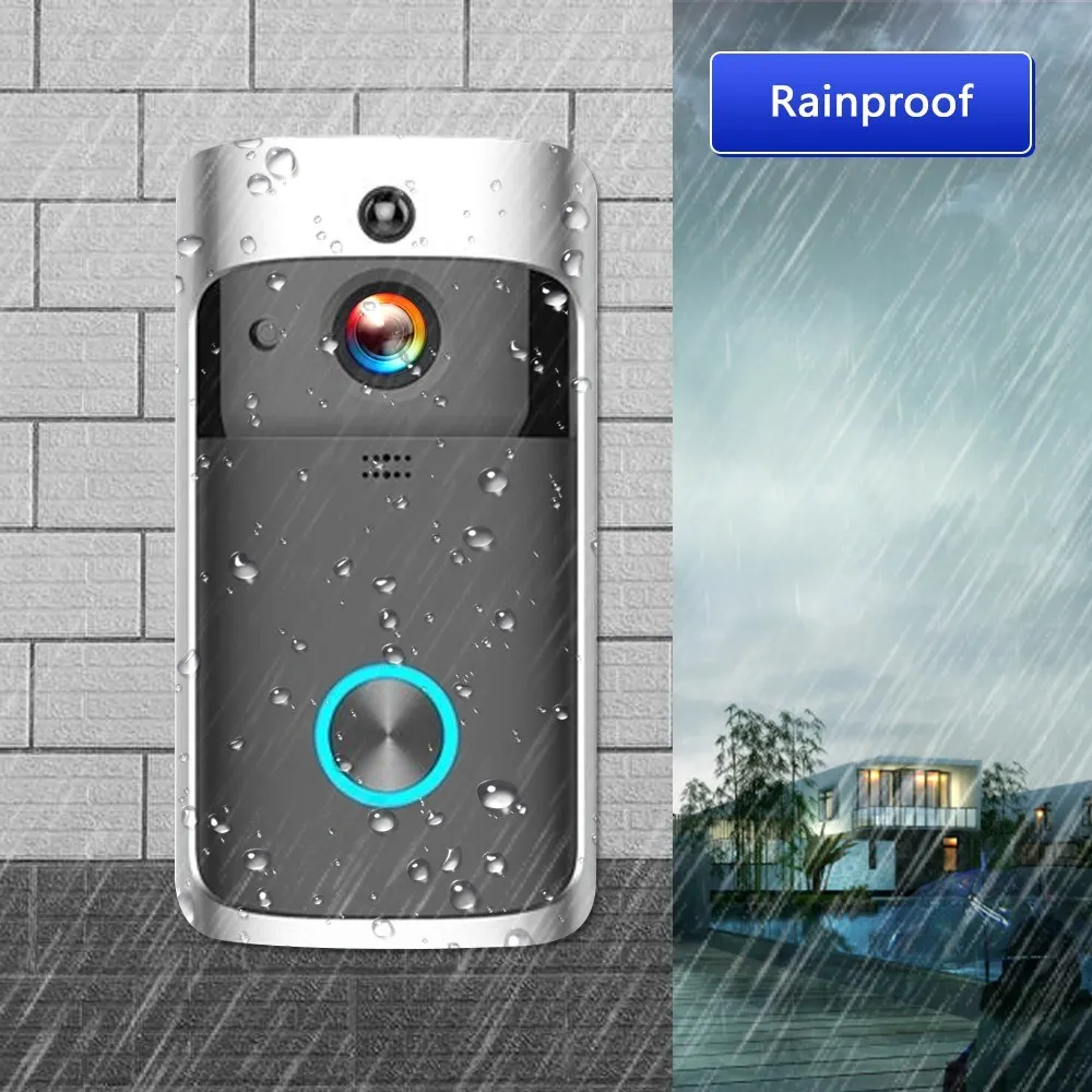 

WiFi Video Door Phone Eye Door Bell Visual Recording 720P Home Security Monitor Night Vision Wireless Video Intercom Doorbell