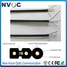 SM, 6 ядер, G657A1, стальной силовой элемент(0,5 мм* 2)+ стальной мессенджер(1,0), LSZH Куртка, диаметр: 2,0*6.0.1, LSZH, FTTH GJYXCH наружный кабель