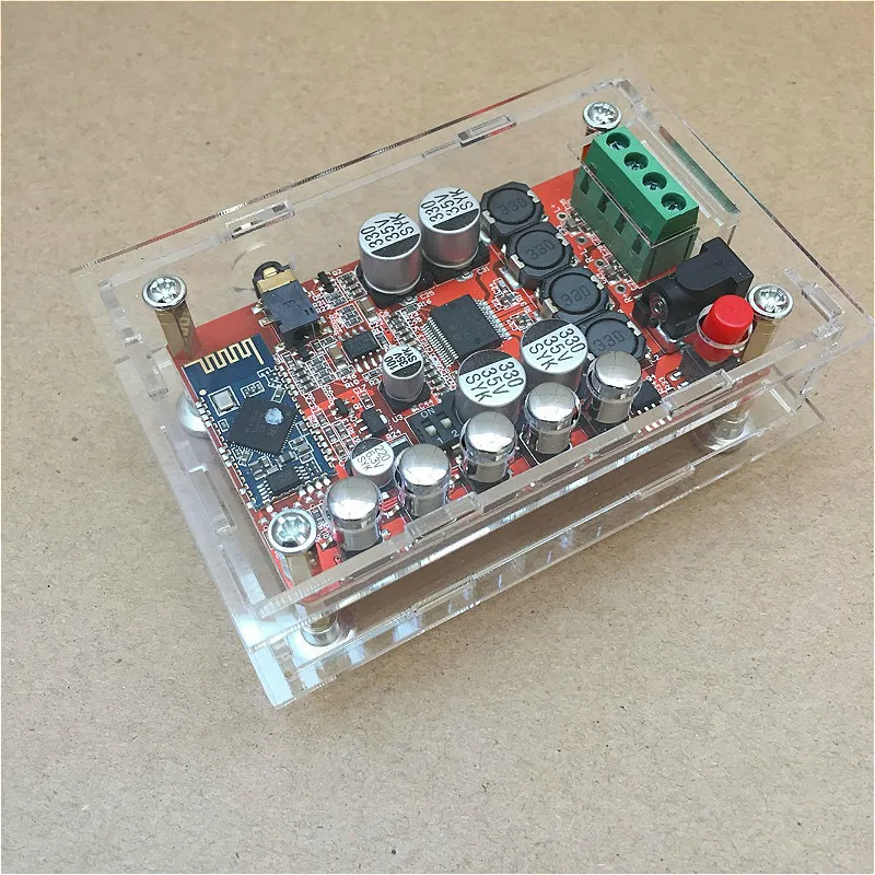 Новый TDA7492P 2X50W Bluetooth 4 0 плата модуля усилителя аудиоприемника + чехол красный|receiver