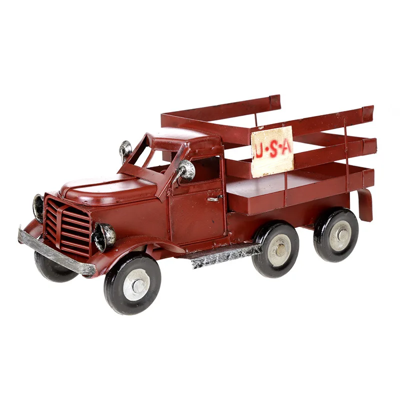 

Iron art retro Car Truck Model Miniatures Vintage Truck Car Collection Home Decor Metal Crafts Children's Gifts mx5141459