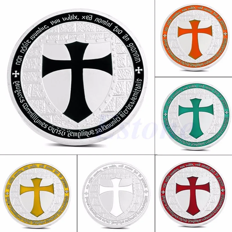 

Masonic Knights Templar Europe Red Cross Silver Plated Commemorative Coin Token APR18