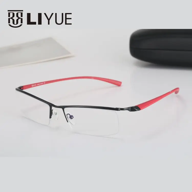 Оптическая оправа для очков, мужские диоптрии по рецепту, прозрачные очки для близорукости, очки для компьютера, оправа градусных очков - Цвет оправы: black red