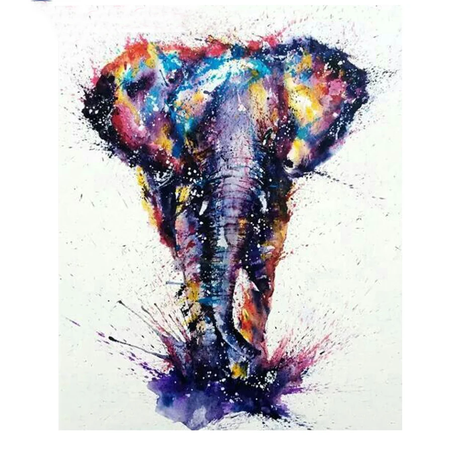 

needlework 5d diamond painting abstract animal elephant cross stitch diamond embroidery painting full square diamond mosaic gx