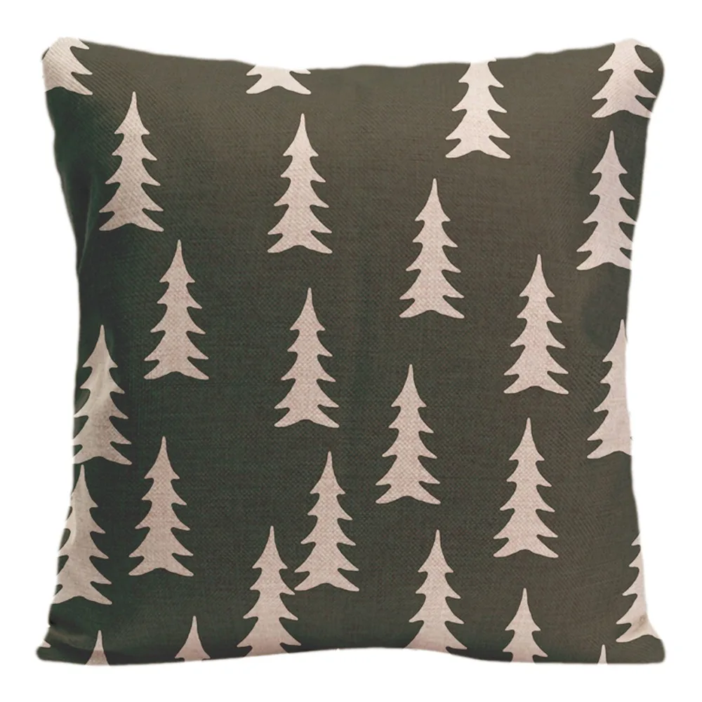 Black Christmas Tree Cushion Cover Decorative Pillow For Sofa Car