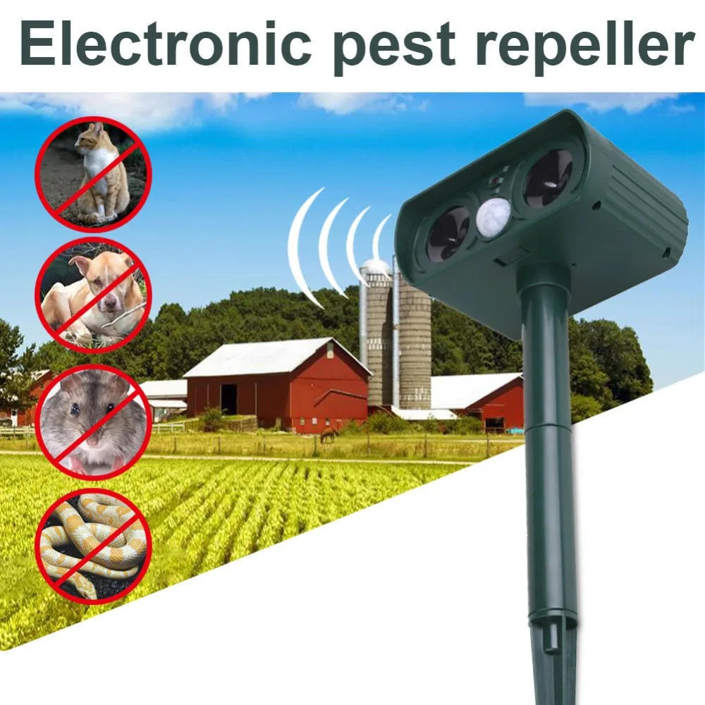 

New Solar Ultrasonic Electron Mice Snake Repeller Anti Mosquito Mouse Repellent Device Pest Reject Fky Bee Killer Trap Control