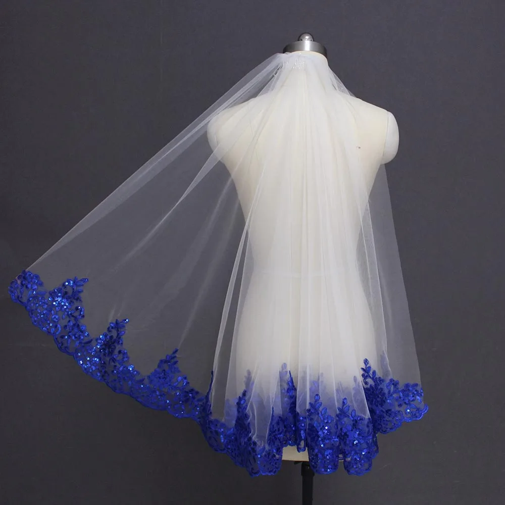 Blue wedding veil Outlet