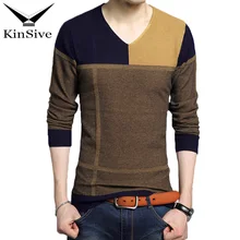 Пуловер Для мужчин свитер с v-образной горловиной осень Для мужчин рубашка с длинными рукавами Для мужчин s шерстяные свитеры Повседневные платья бренд кашемировы Homme