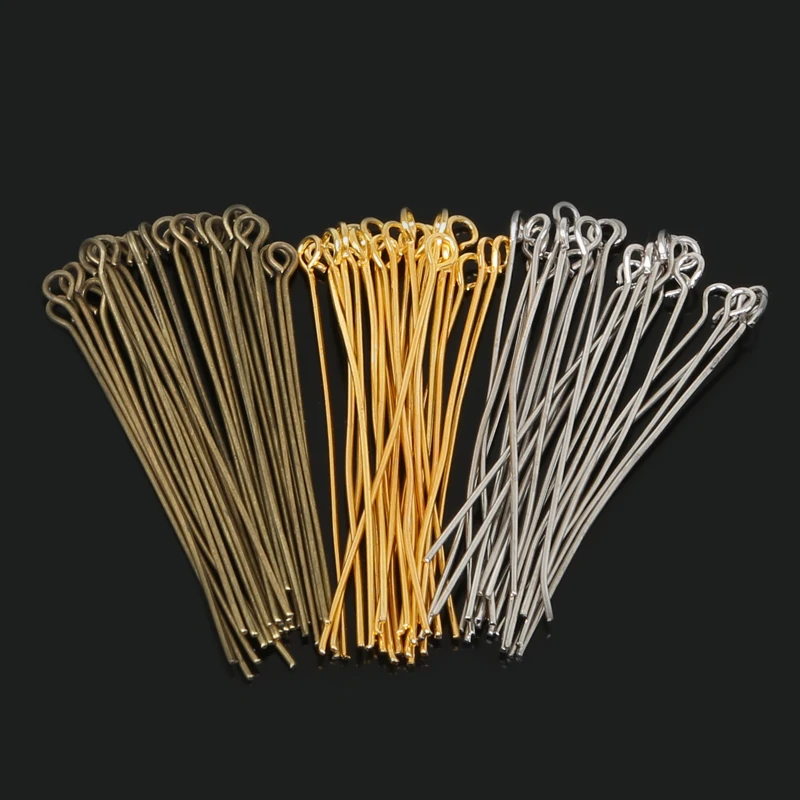 

Wholesale 220pcs/lot 45mm Antique Bronze/Rhodium/Gold Color Eye Pins Head Pin DIY Jewelry Making Accessories Craft