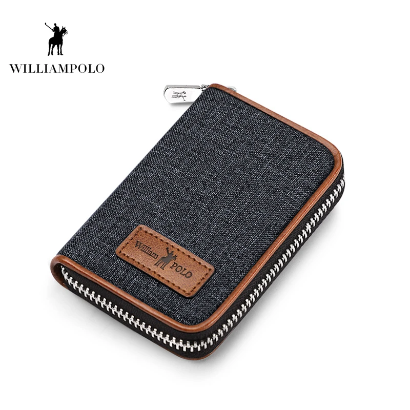 

Williampolo 2019 Denim Fashion Men Card Holder Case Wallet Zipper Wallet Male Handmade Wallet Short Design Wallet Pl185178
