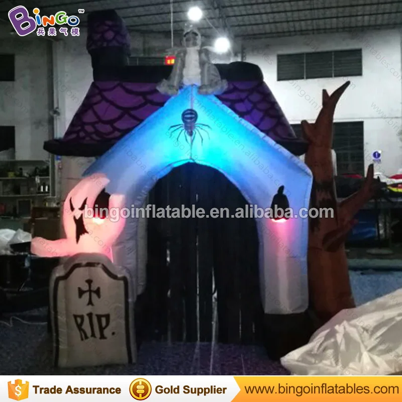 Halloween decoration LED lighting inflatable haunted house for horrible