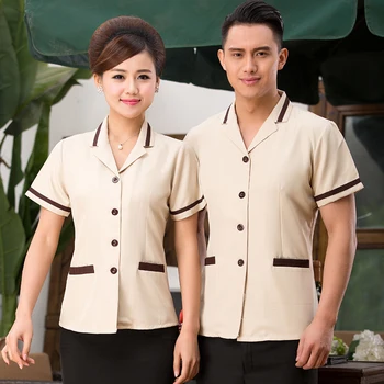 

Hotel Summer Uniform Female Cleaning Clothes Short Sleeved Room Restaurant Property Floor Cleaner Clothing Work Clothes J067