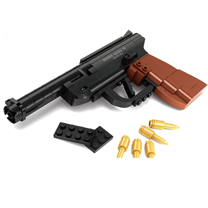 

Factory sales Luger P08 pistol GUN Weapon Arms Model 1:1 DIY Model Building Blocks Christmas toys Gift Compatible 22419