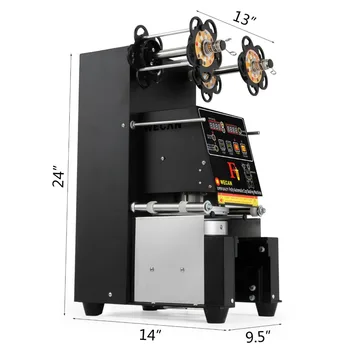 

VEVOR Fully Automatic Sealing 500~650 H Cup Machine Digital Control LCD Panel for Bubble Milk Tea Coffee Smoothi