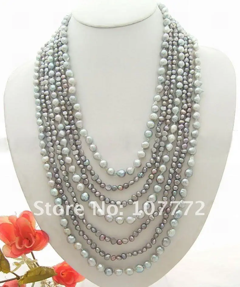 

7 strands Grey Pearl Necklace