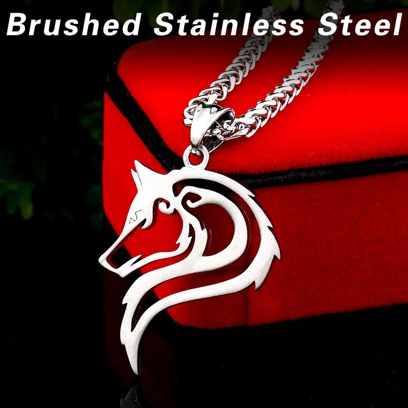 Beier 316L stainless steel dropshipping hot sell viking wolf men necklace celt wolf head pendant Fashion Jewelry LP302