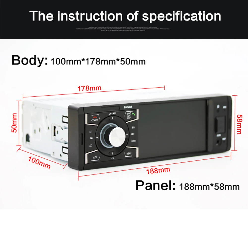 Topbox Car Radio 1 Din Stereo Player Bluetooth AUX FM MP3 Radio Station 12V Car Audio Auto Support Rearview Camera With Control Topbox Car Radio 1 Din Stereo Player Bluetooth AUX FM MP3 Radio Station 12V Car Audio Auto Support Rearview Camera With Control