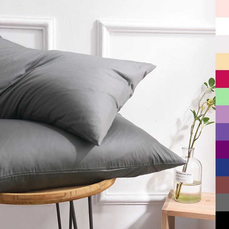 

Custom Pillow case 70*70 Pure Cotton Luxury Solid Pillowcase 50*70 50*75 Decorative Pillow Cover Bedding for Gray