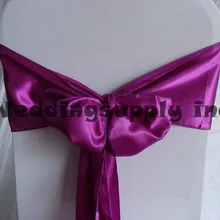 100 Фиолетовый Атлас Чехлы для стульев Пояса для Председатель Свадьба Чехлы для стульев пояс-кушак ленте стул для банкета