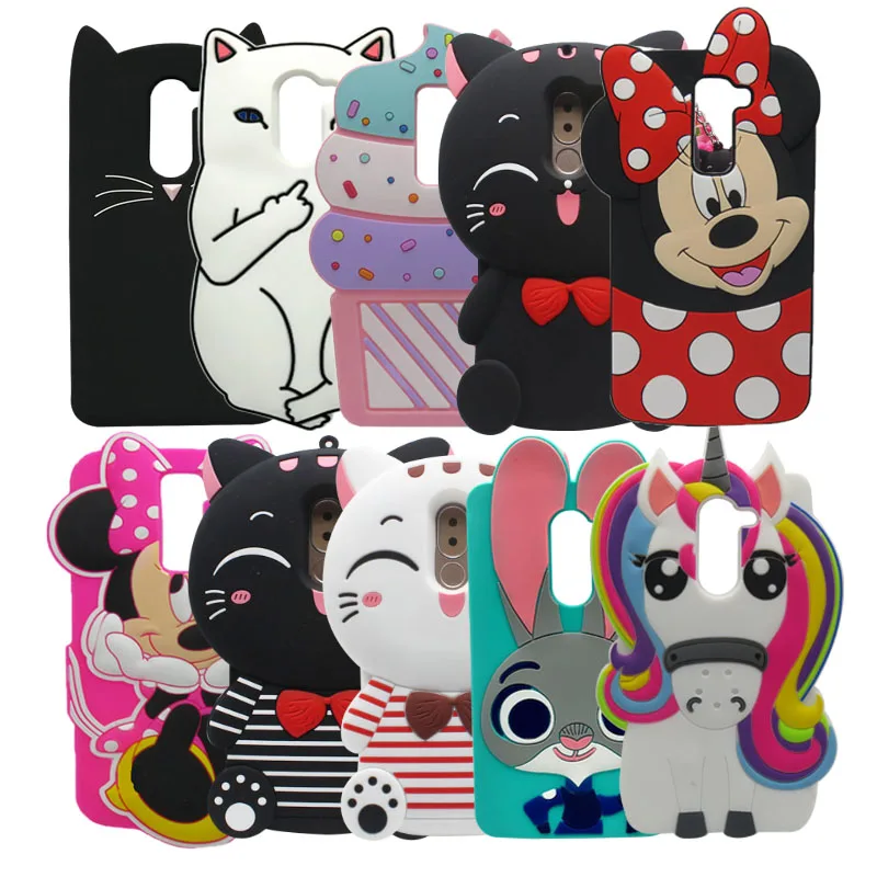 

For Huawei Honor 6X Case 3D Silicon Minnie Rabbit Cat Cartoon Soft Phone Back Case Cover for Huawei GR5 2017 ca'se Mate 9 Lite