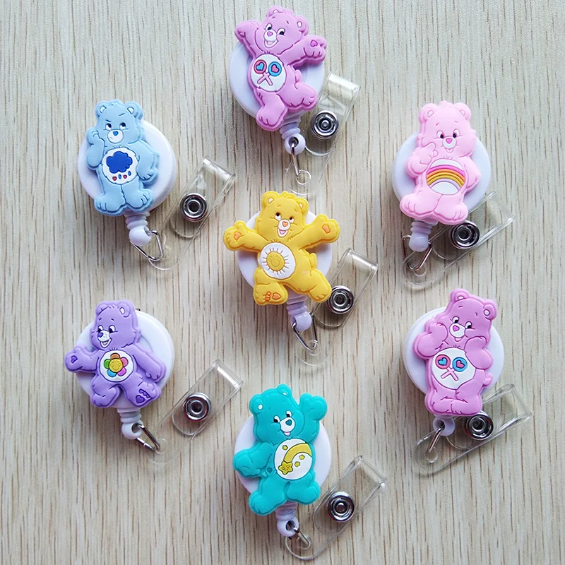 

New Promotion Cartoon Animals Retractable Badge Reel Student Exihibiton ID Name Card Badge Holder 7Pcs/lot Office Supplies