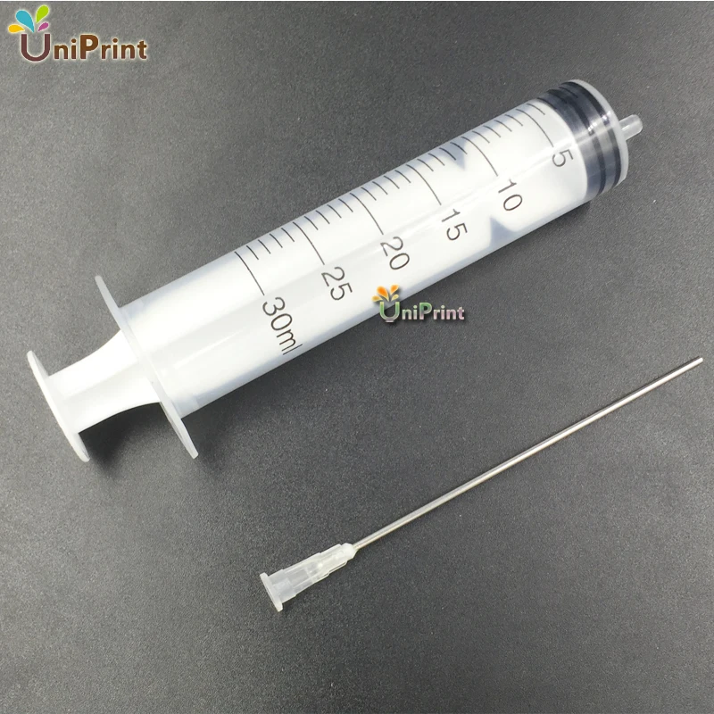 10pcs 30ML syringe injector for refilling ink CISS CIS and refillable ink cartridge with 10cm