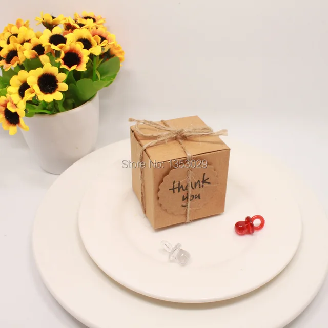 100pcs Lot Rustic Wedding Decor Kraft Paper Candy Box With Thank You Tag For 100pcs Lot Rustic Wedding Decor Kraft Paper Candy Box With Thank You Tag For