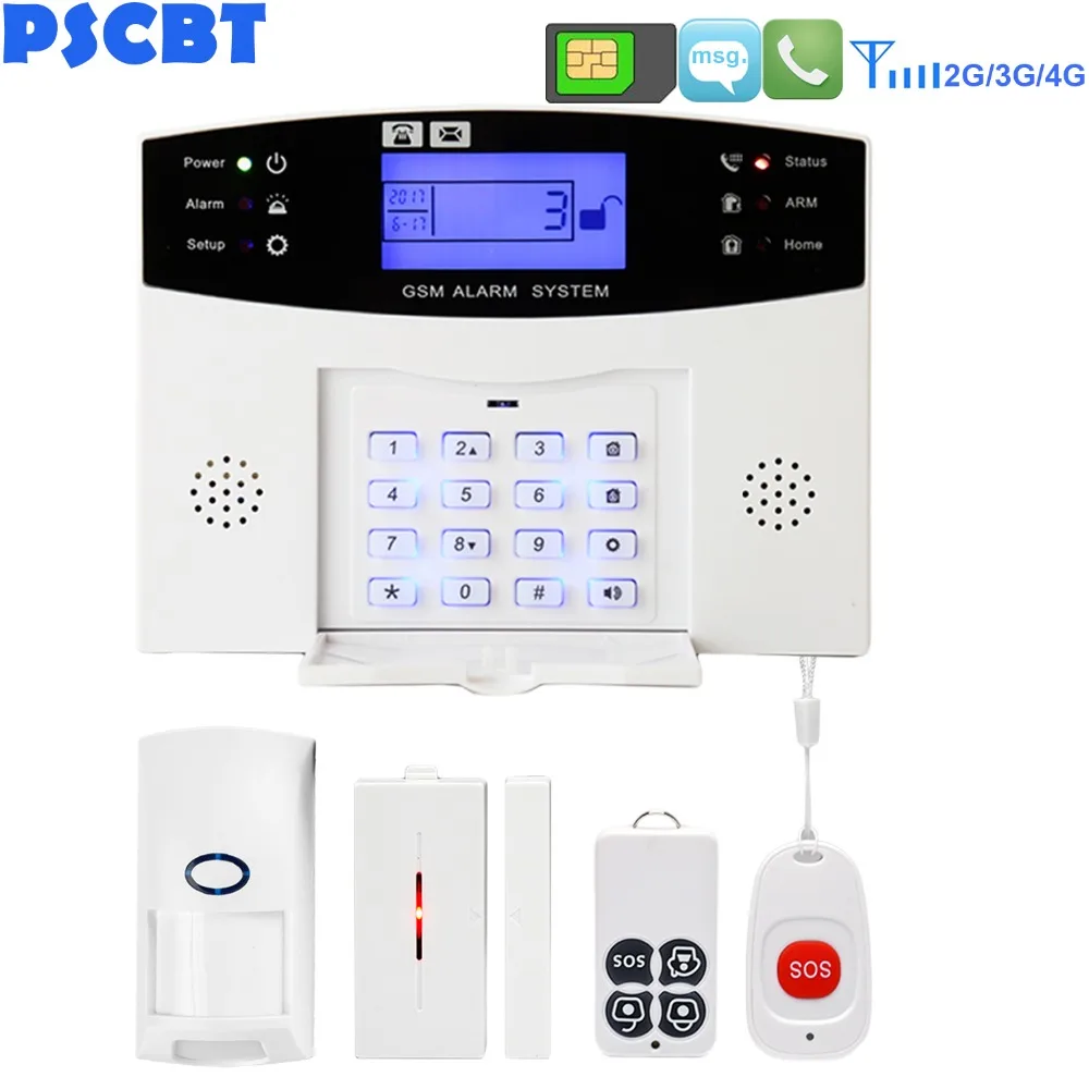 

GSM Security Home Burglar Alarm Kits LCD Display SIM SMS Wireless Alarm System APP Control Android IOS PIR Sensor Pet Immune