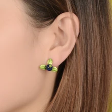 NUOVI orecchini Antico paragrafo elegante Vernice Mirtillo orecchino della vite prigioniera orecchini clip spille per i mon