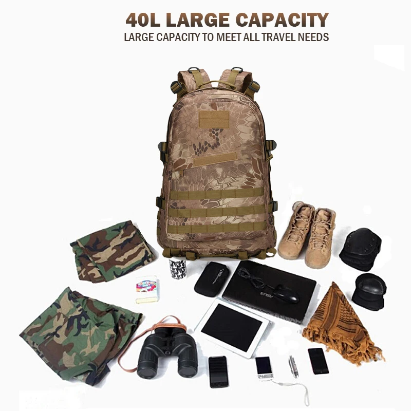 Ceny 1000D Nylon 40L plecak dla mężczyzn kobiety wojskowy kamuflaż torby Mochila Militar torby na co dzień podróży wodoodporne torby