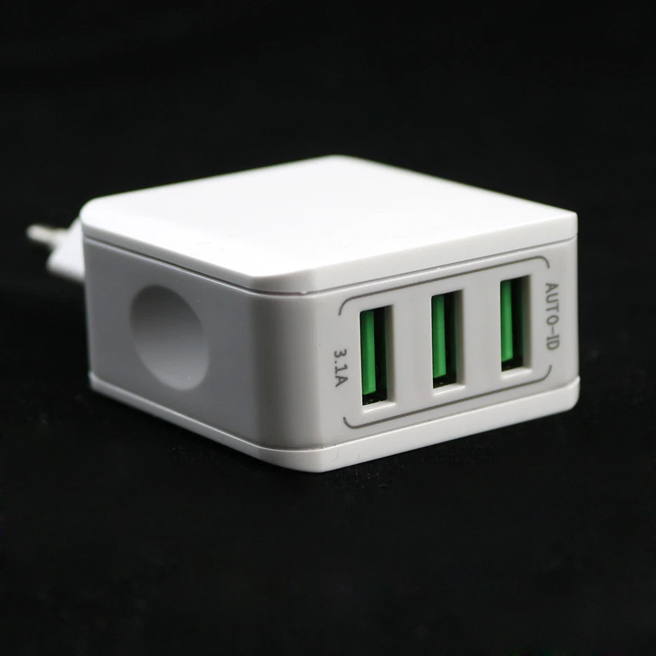 AMEEC 3 портовое USB зарядное устройство 5 В 3.1A Быстрая зарядка 0 s порта ЕС