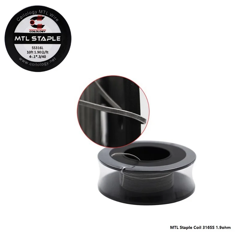 Coilology MTL Staple Coil 316SS 1.9ohm/ 2.31ohm/ NI80 heating wire 3.06ohm 10 feet for DIY vape accessory RDA RTA Atomizer Coilology MTL Staple Coil 316SS 1.9ohm/ 2.31ohm/ NI80 heating wire 3.06ohm 10 feet for DIY vape accessory RDA RTA Atomizer