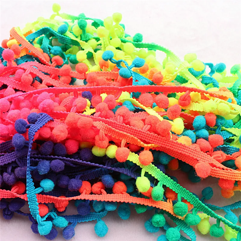 Nastro Con Pom Pom - 10 Iarde Per Decorazioni Fai Da Te, Tende E Abbigliamento - Foto 2