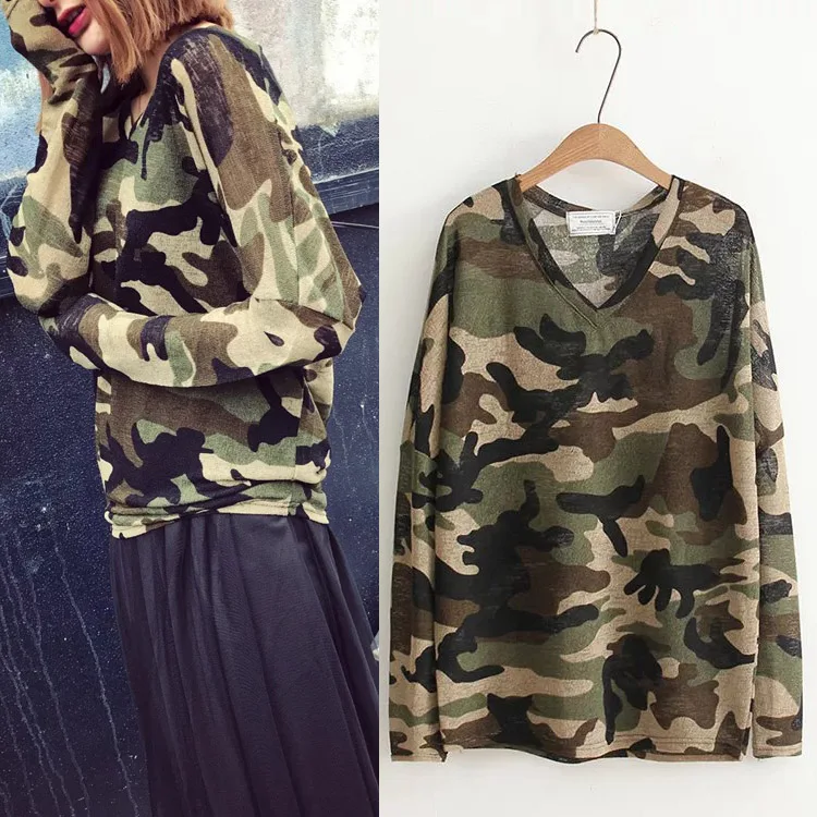 long camouflage sweater