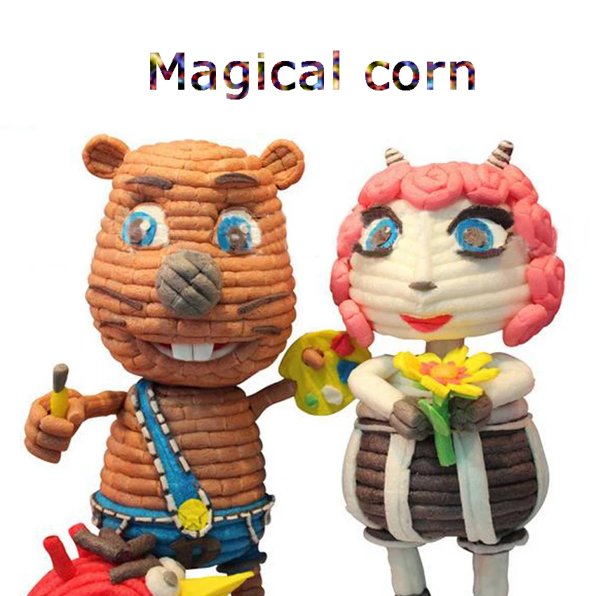 

DOLLRYGA 1000pcs/bag Rainbow Plasticine Magic Corn Kids Craft Toy for Child Corn Flour Loom Band Clean Hygienic Corn Plasticine